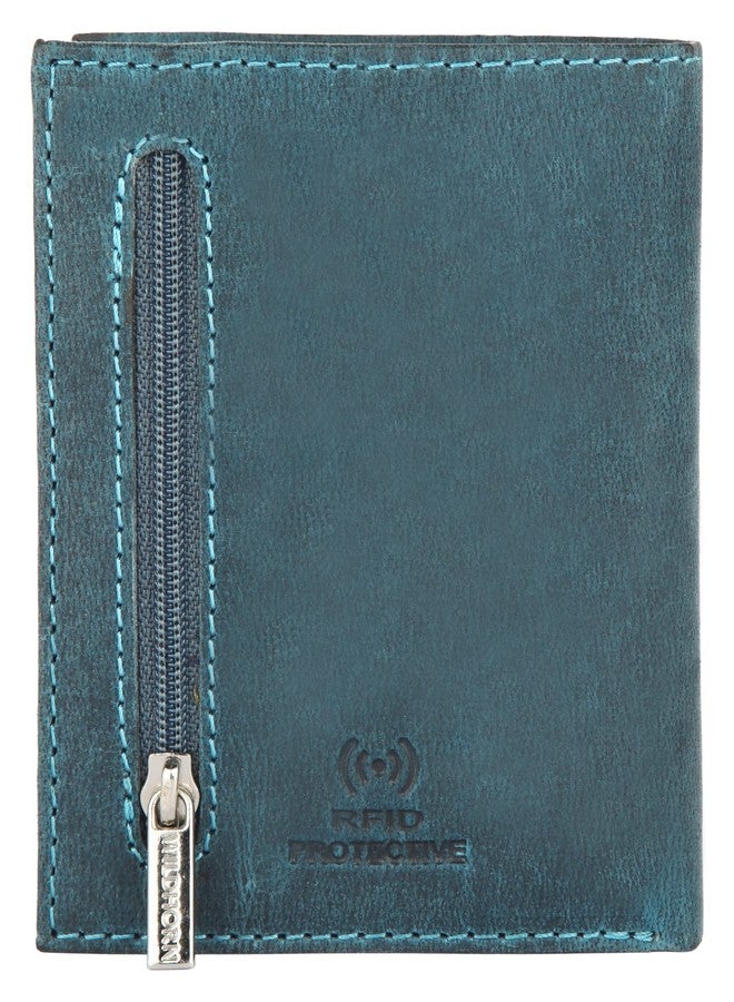 WildHorn RFID Protected Leather Wallet for Men, Blue Hunter - Image 3